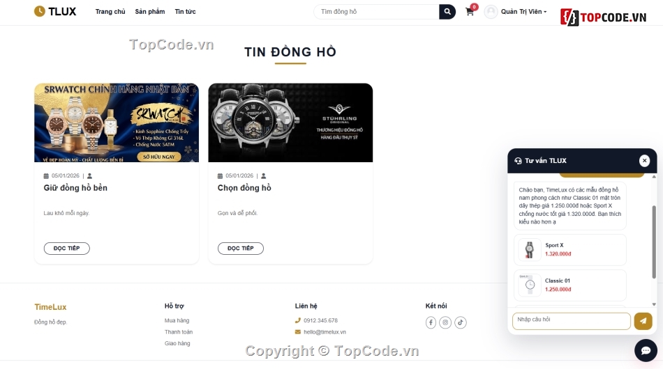 Website bán hàng,Web bán hàng,Web đồng hồ